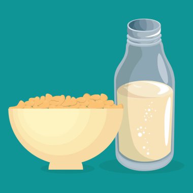 süt lezzetli yemek kahvaltı menüsü ile tahıl yemek