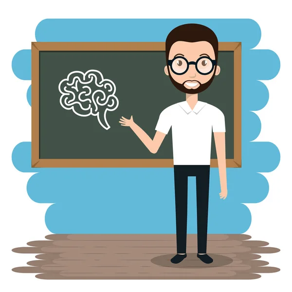 Man teacher in the classroom — Stock Vector