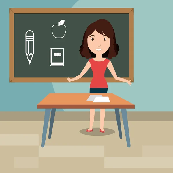 Kobieta nauczyciela w klasie — Wektor stockowy