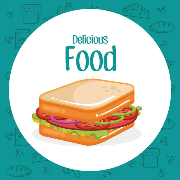 Menú de comida rápida sándwich — Archivo Imágenes Vectoriales