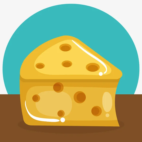 Trozo de queso comida saludable — Vector de stock