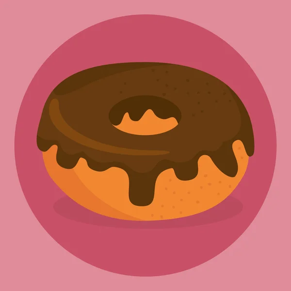 Delicioso Dulce Donut Icono Vector Ilustración Diseño — Vector de stock