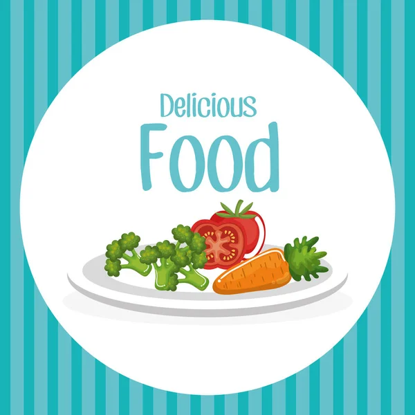 Vegetables delicious food breakfast menu — Stock Vector