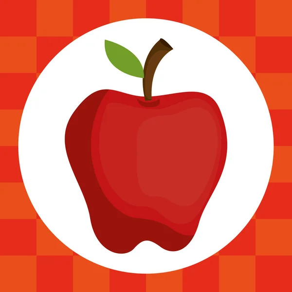 Frische Apfelfrüchte gesunde Nahrung — Stockvektor