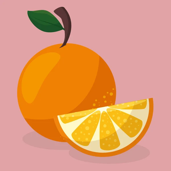 Fruits orange frais aliments sains — Image vectorielle