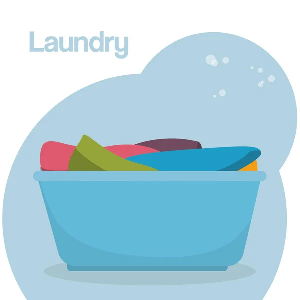 Plastic pot laundry service — Stock Vector