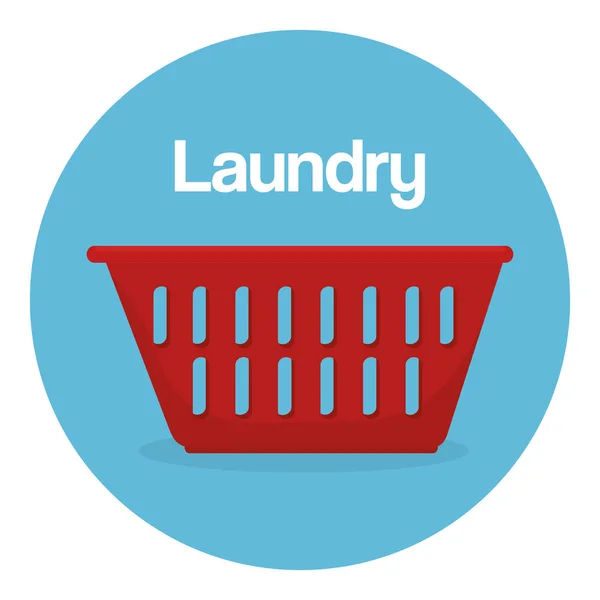 Giysi plastik sepet Çamaşırhane servisi — Stok Vektör