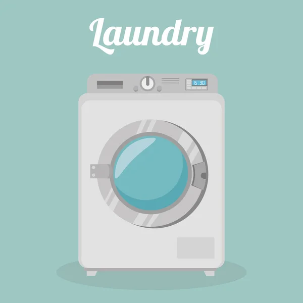 Máquina de lavar roupa serviço de lavandaria —  Vetores de Stock