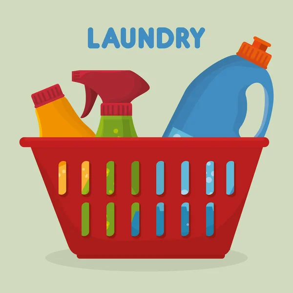 Υπηρεσία πλυντηρίου οριστεί μπουκάλια προϊόντα — Διανυσματικό Αρχείο
