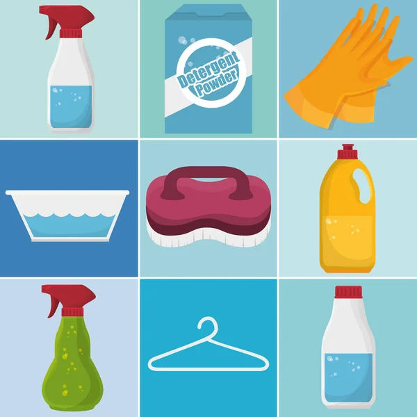 Çamaşırhane servisi Icons set — Stok Vektör