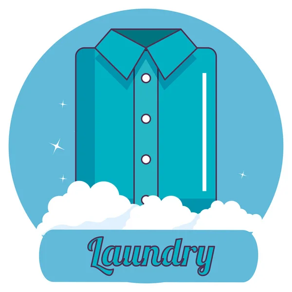 Katlanmış giyim çamaşır servisi — Stok Vektör