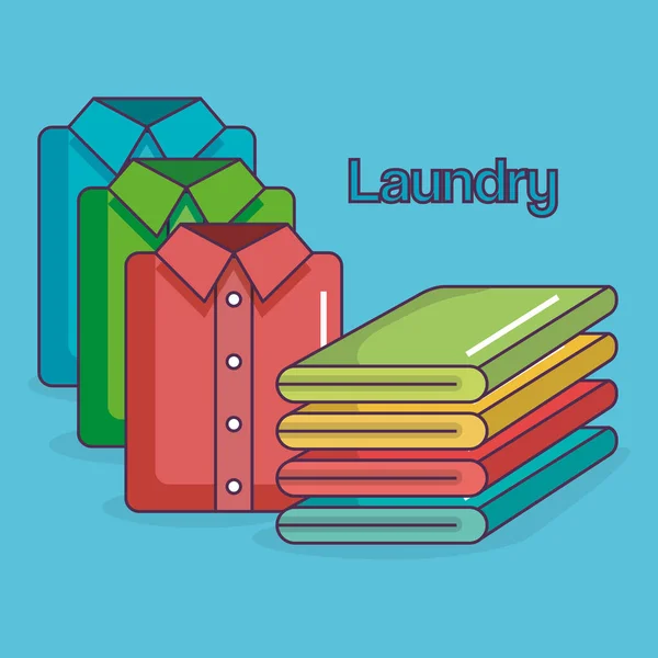 Folded clothes laundry service — Stock Vector