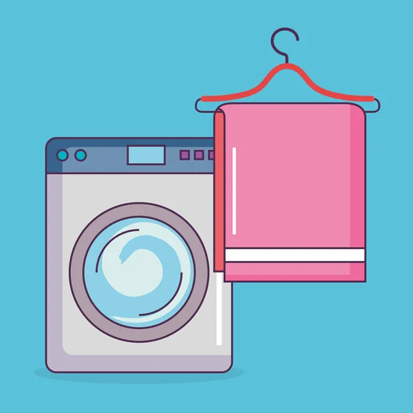 Lavadora servicio de lavandería — Vector de stock