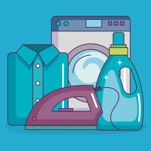 Laundry service set icons — Stock Vector