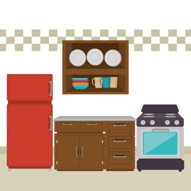 mutfak Oda sahne simgeler