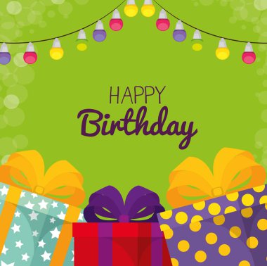 mutlu Doğum günü kutlama kartı yetenekleri sunar