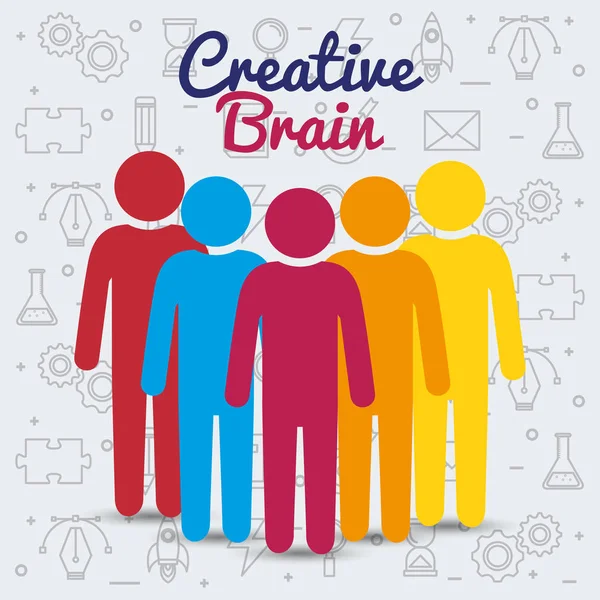 Insan profili yaratıcı beyin — Stok Vektör