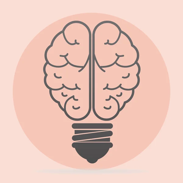 電球と脳の創造的なアイデア — ストックベクタ