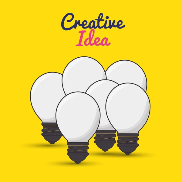 Bulbos definir ideias criativas conceito — Vetor de Stock