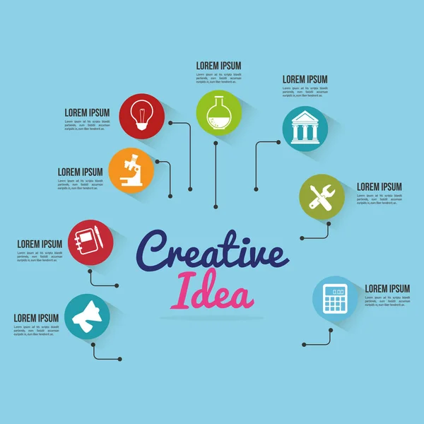 Ideias criativas ícones conjunto — Vetor de Stock