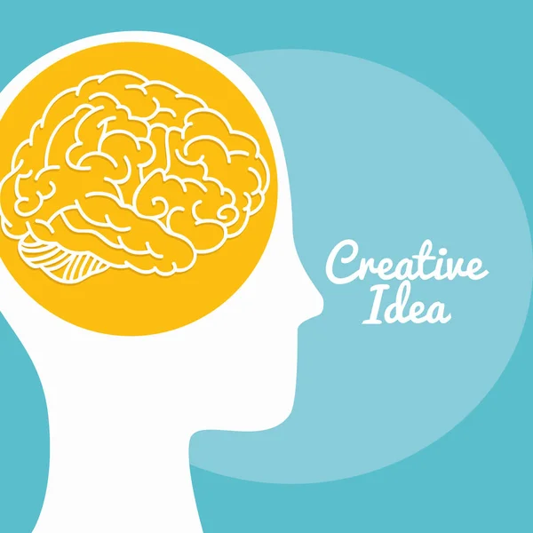 Kreatywny umysł ludzki profil — Wektor stockowy