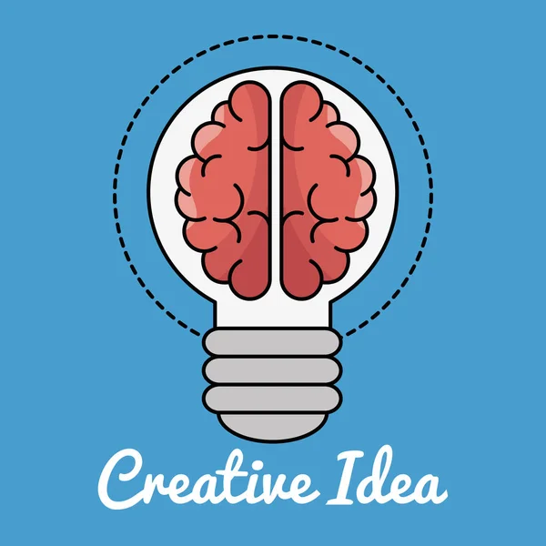 Bulb and brain creative ideas — Stock Vector