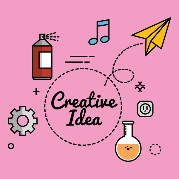 Ideias criativas ícones conjunto — Vetor de Stock
