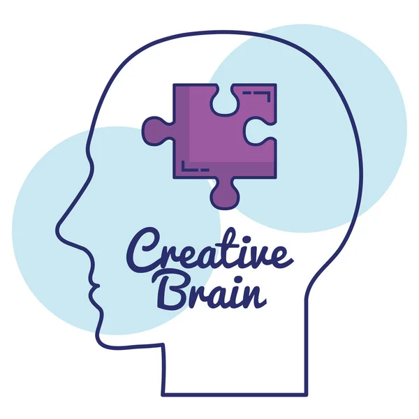 Human profile creative brain — Stock Vector