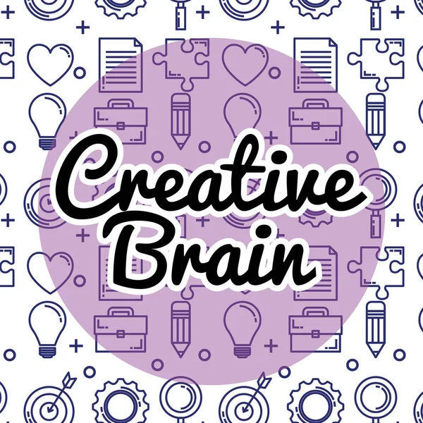 Yaratıcı beyin Icons set — Stok Vektör