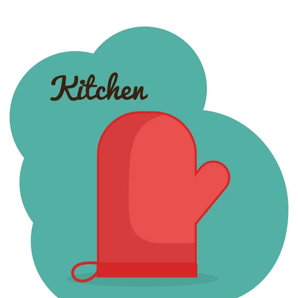 Keuken handschoen gebruiksvoorwerp pictogram — Stockvector