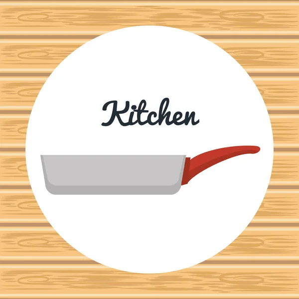 Kitchen pan utensil icon — Stock Vector