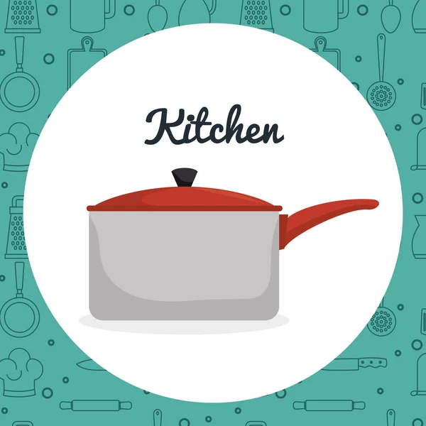 Kuchyňské hrnce nádobí ikona — Stockový vektor