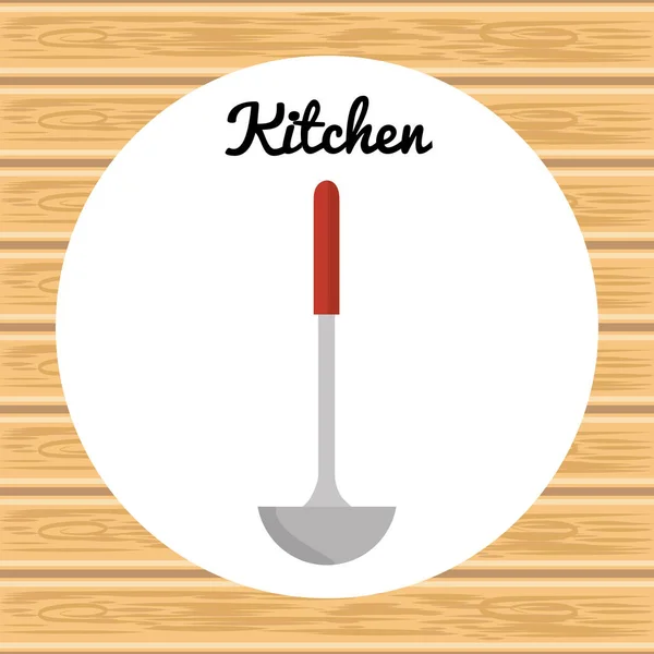 Kitchen soup spoon utensil icon — Stock Vector