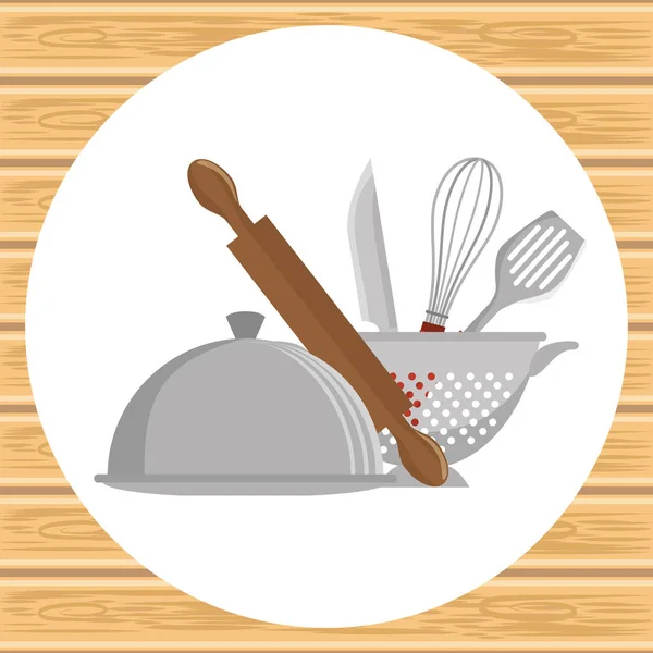 Kitchen utensils equipment icons — Stock Vector