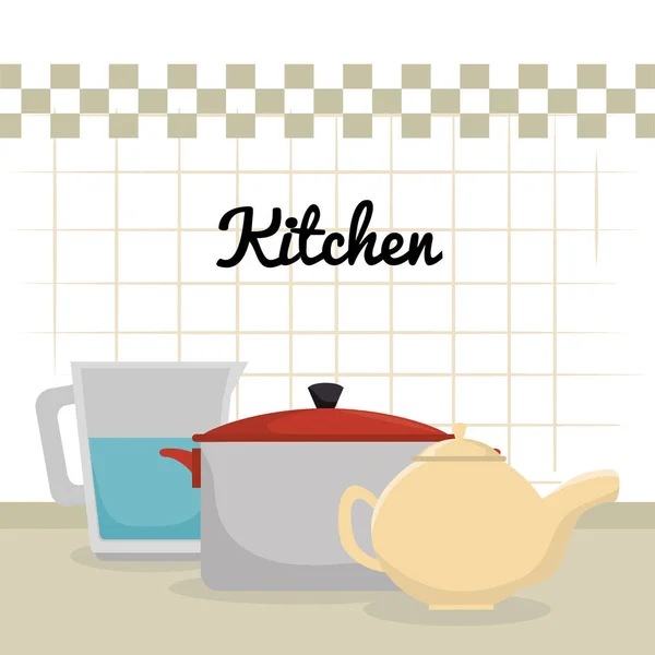 Kuchyňské náčiní zařízení ikony — Stockový vektor