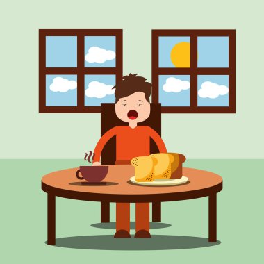 çocuğu sabahları kahvaltı yemek mutlu