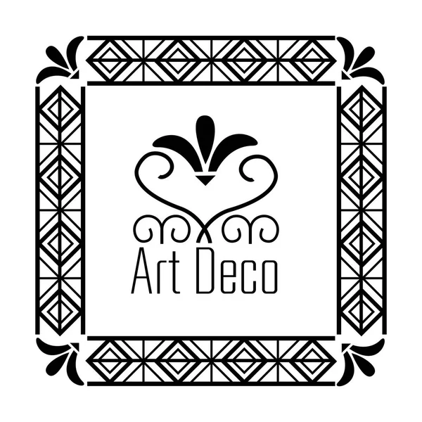 Art deco marco elegante decorativo cuadrado estilo — Vector de stock