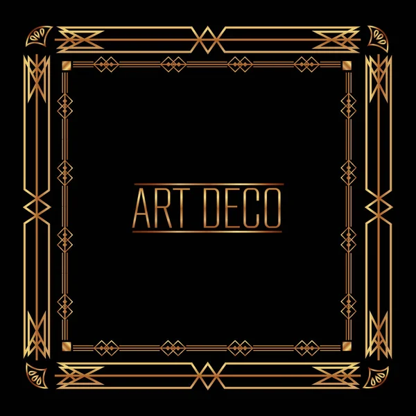 Elegante marco anticuario en estilo art deco adorno de filigrana — Vector de stock