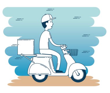 Motosikletli kuryeyle teslimat servisi.