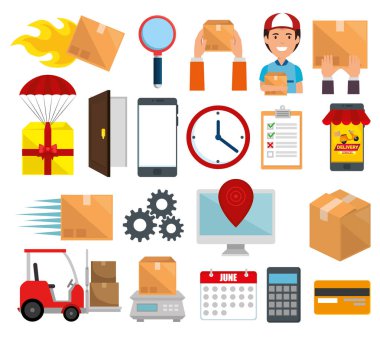 teslimat hizmeti Icons set