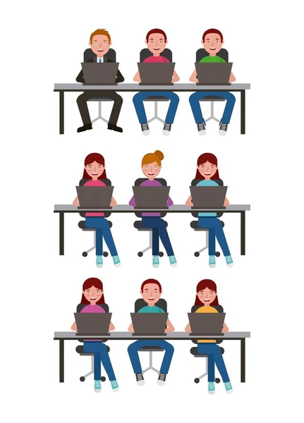 People learning concept — Stock Vector