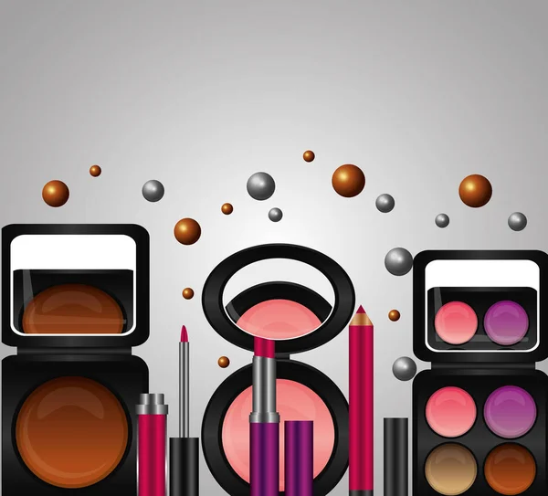 Spray grädde tube kosmetisk makeup produkter — Stock vektor