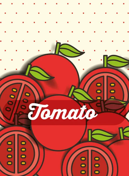 Grönsaker tomat på prickig bakgrund — Stock vektor