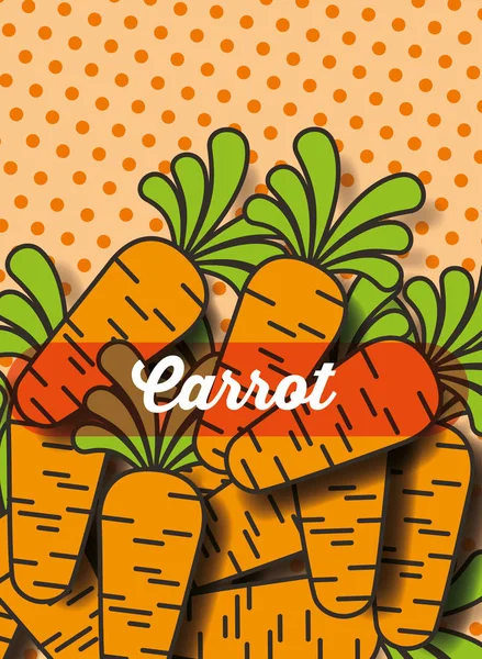 Cenoura vegetal no fundo pontilhado — Vetor de Stock