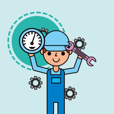 hız göstergesi ve anahtar araçlar araba servisi holding işçi