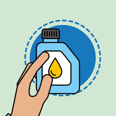 petrol teneke kutu araba servis hizmetleri tutan el