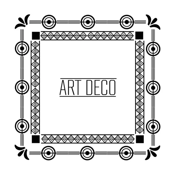 Keret Art Deco Virágos Luxus Elegáns Vintage Vektoros Illusztráció Fehér — Stock Vector