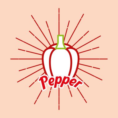 Vintage tarzı kartı taze organik Doğal biber