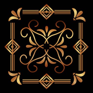 Sahaf çerçevede zarif art deco tarzı telkari süsleme