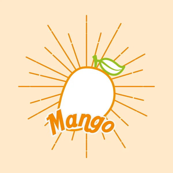 Tarjeta de estilo vintage mango natural orgánico fresco — Archivo Imágenes Vectoriales